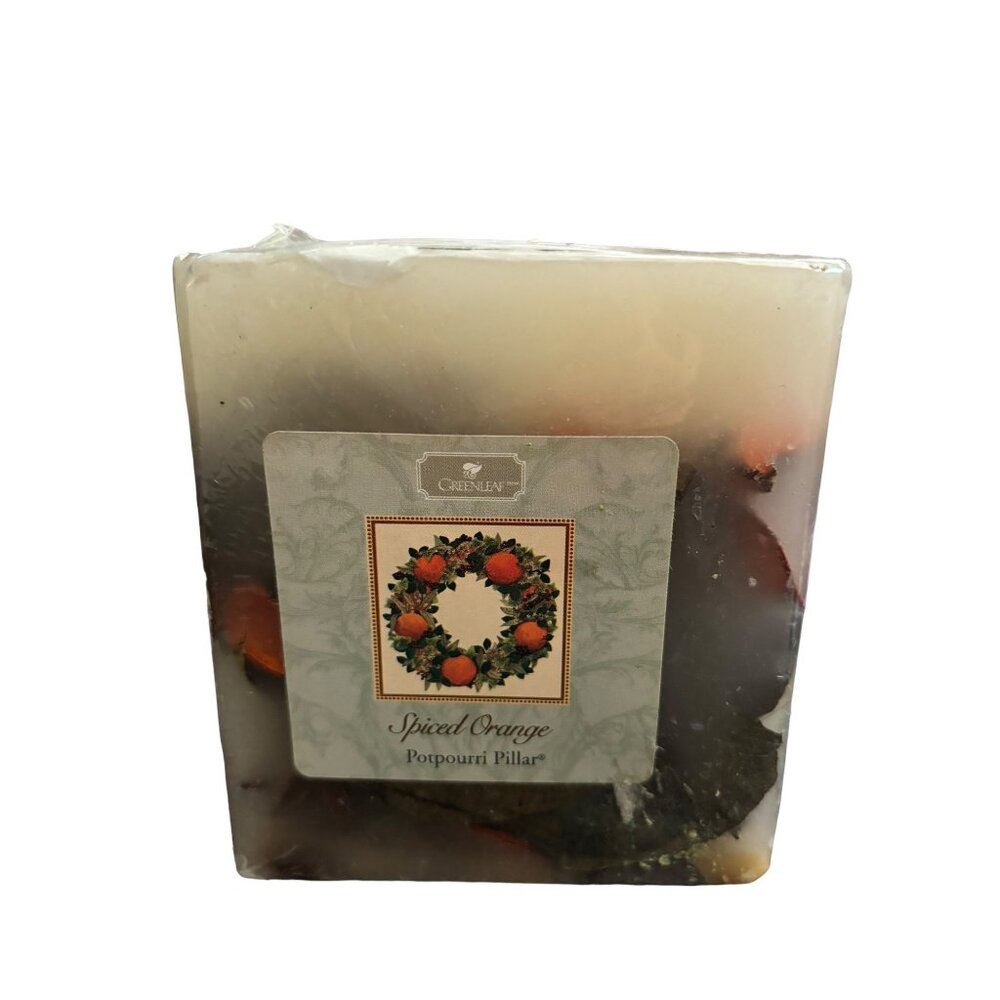 Spiced Orange Potpourri Pillar Square Candle 4x4.5 new